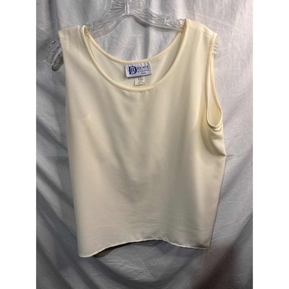 DA RUE of California Petite Ivory Sleeveless Scoop Neck Shell Top
